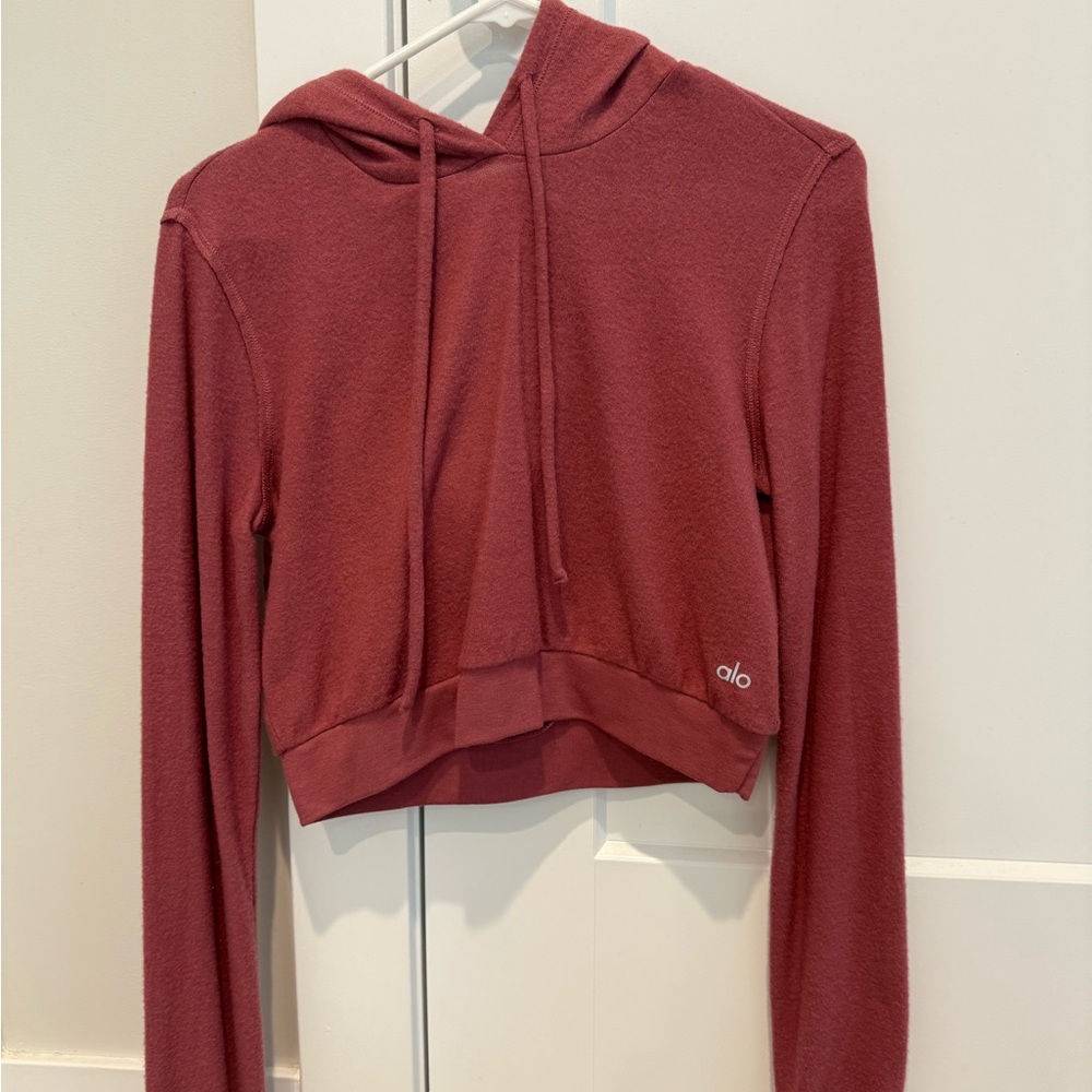 ALO Yoga Women's Burgundy Cropped Hoodie
